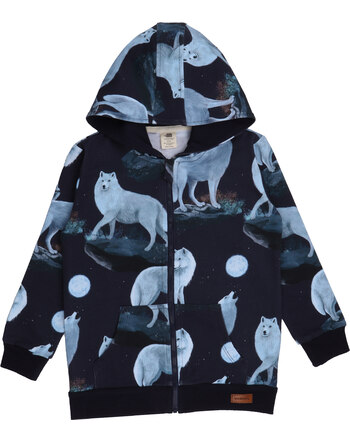 Walkiddy Sweat-Jacke mit Kapuze SINGING WOLFS - Blau
