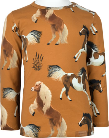 Walkiddy T-Shirt long sleeve JOYFUL HORSES brown