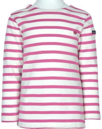 Weekend à la mer Shirt Langarm LAROCHELLE blanc/rose weiß pink gestreift E122.B6