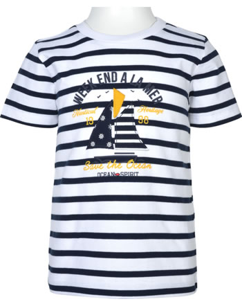 Weekend a la mer T-shirt manches courtes TROISMATS blanc/navy B122.05