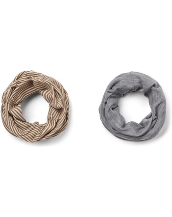 Wheat 2-Pack-Loops 'Arta' aus 100 % Merinowolle - Wood Stripe