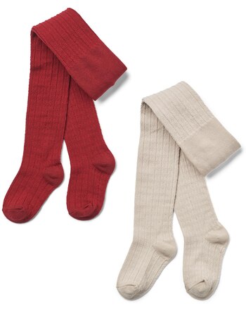 Wheat 2-Pack-Strumpfhosen 'Karla' aus Wolle - Cherry Red