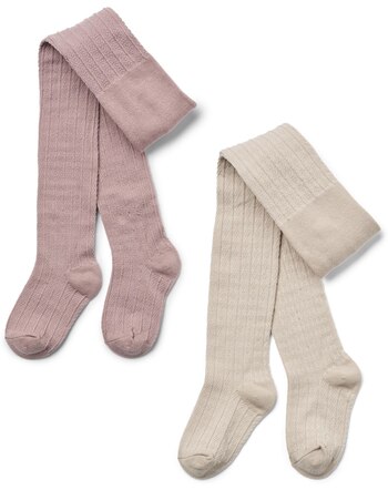 Wheat 2-Pack-Strumpfhosen 'Karla' aus Wolle - Dry Rose