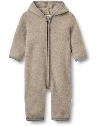 Wheat Baby-Overall 'Ata' aus Merinowollfleece - Khaki Melange 🐑