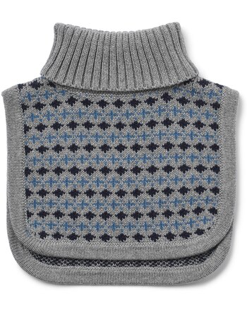 Wheat Jacquard-Halswärmer 'Stoffe' aus 100 % Merinowolle - Grey Melange