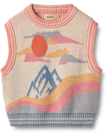 Wheat Jacquard-Pullunder 'Maria' aus Bio-Baumwolle - Multi