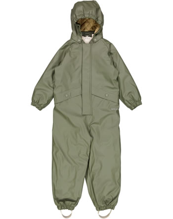 Wheat Kids Thermo rain suit overall with hood AIKO tea leaf
