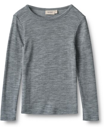 Wheat Langarmshirt 'Alfie' aus 100 % Merinowolle - Melange Grey