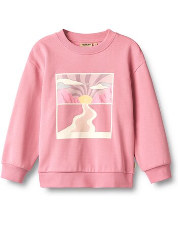 Wheat Sweatshirt aus 100% Bio-Baumwolle mit Horizont-Print - Wild Rose