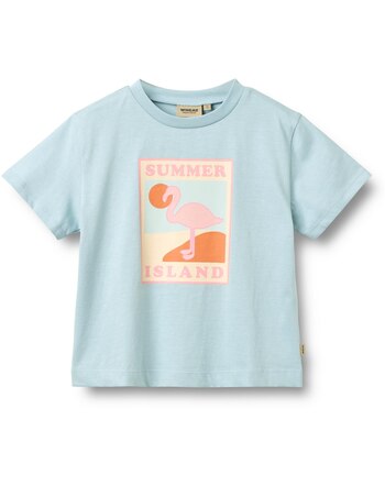 Wheat T-Shirt aus 100 % Bio-Baumwolle 'Summer Island' mit Flamingo - Summer Sky