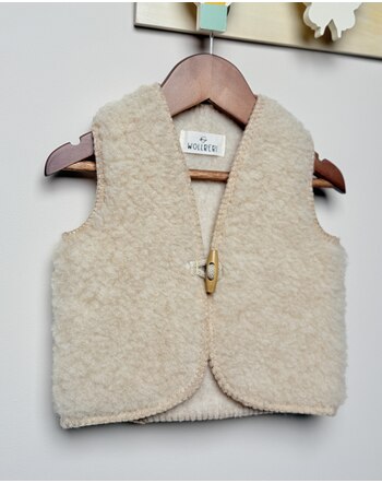 Wollbebi Baby-Wollweste 'Lilly' für 0 - 9 Monate aus Schurwolle - Beige