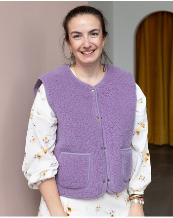 Wollbebi Woll-Weste 'Dotti' für Damen mit Taschen aus Schurwolle - Lila 💜