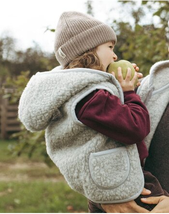 Wollbebi Woll-Weste 'Hodi' für Kinder aus Merinowolle - Hellgrau