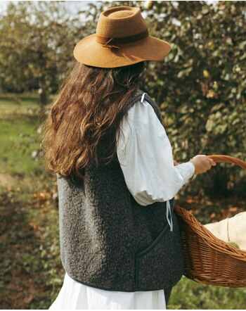 Wollbebi Woll-Weste 'Teddy' für Damen aus Merinowolle - Anthrazit