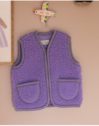 Wollbebi Woll-Weste 'Teddy' für Kinder aus Merinowolle - Lila 💜
