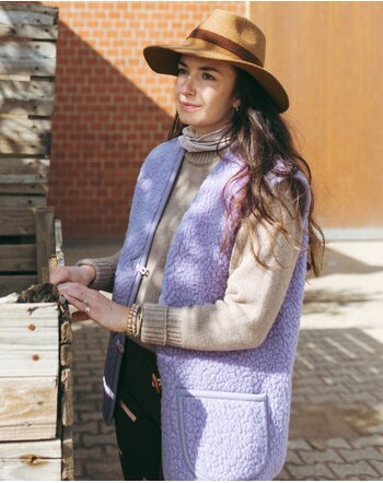 Wollbebi Woll-Weste 'Vintage' für Damen aus Merinowolle - Lila