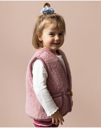 Wollbebi Woll-Weste 'Vintage# für Kinder aus Merinowolle - Puderrosa 💗