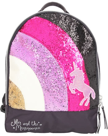 Ylvi and the Minimoomis backpack Rainbow glitter anthracite