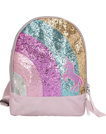 Ylvi and the Minimoomis backpack Rainbow glitter mauve