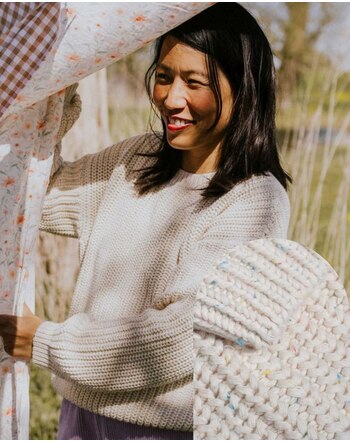 Yuki Damen-Strickpullover 'Chunky' aus Bio-Baumwolle - Speckles