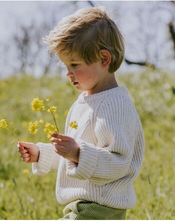 Yuki Kids-Strickpullover 'Big Rib' aus Bio-Baumwolle - Speckles