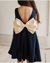 konges-sljd-kleid-shena-mit-ballon-rock-und-schleifen-detail-navy-blazer