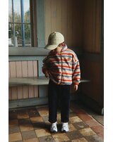 konges-sljd-teddy-jacke-jody-streifen-stickerei-tangerine-stripe