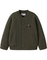 name-it-sweatjacke-college-stil-rippstruktur-hunde-stickerei-nmmreko-olive-n