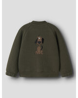name-it-sweatjacke-college-stil-rippstruktur-hunde-stickerei-nmmreko-olive-n