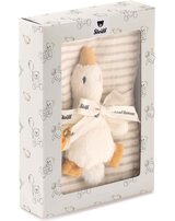 steiff-baby-geschenkset-gilda-gans-mit-greifling-rassel-und-spucktuch-grau
