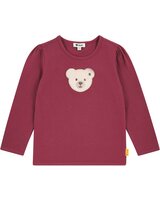steiff-langarmshirt-aus-baumwolle-mit-quietsche-baer-ruby-wine
