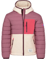 trollkids-hybrid-fleece-jacke-kids-romsdalen-kapuze-frozen-berry-sandstone
